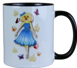 Harald Glööckler Pompöös Tasse Hund mit blauem Cocktailkleid - designed by Harald Glööckler