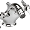 Jugendstil Retro Bidetarmatur Badezimmer Waschtischarmatur Silber / Weiß H. 10,5 cm - Luxus Qualität