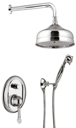 Luxus Badezimmer Duschgarnitur / Brauseset mit Swarovski Kristallglas Silber - Luxus Qualität