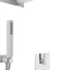 Luxus Duschgarnitur UP-Einhebel-Brausemischer Unterputz-Brauseset Kopfbrause mit Wasserfallstrahl / Regenstrahl Silber - Luxus Badezimmer Duschset