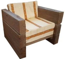 Luxus Garten Möbel Set Eiche Massiv - schwere Ausführung - 3er, 2er, 1x + Tisch - Massivholz rustikal - Lounge Set