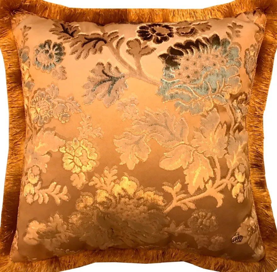 Luxus Kissen Pompöös by Casa Padrino von Harald Glööckler Elegance Collection Barock Muster Gold / Gold 50 x 50 cm - Luxuskissen