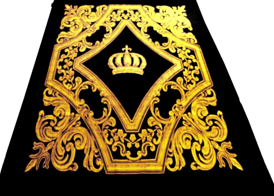 Luxus Wohndecke Pompöös by Casa Padrino Barock Krone Schwarz / Gold von Harald Glööckler mit Glitzersteinen
