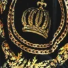 Luxus Wohndecke Pompöös by Casa Padrino Barock Chains & Crown Schwarz / Gold von Harald Glööckler mit Glitzersteinen