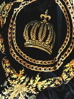 Luxus Wohndecke Pompöös by Casa Padrino Barock Chains & Crown Schwarz / Gold von Harald Glööckler mit Glitzersteinen