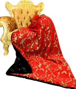 Luxus Wohndecke Pompöös by Casa Padrino Barock Bordeauxrot / Gold / Schwarz von Harald Glööckler mit edlem Bouquet Musterstoff