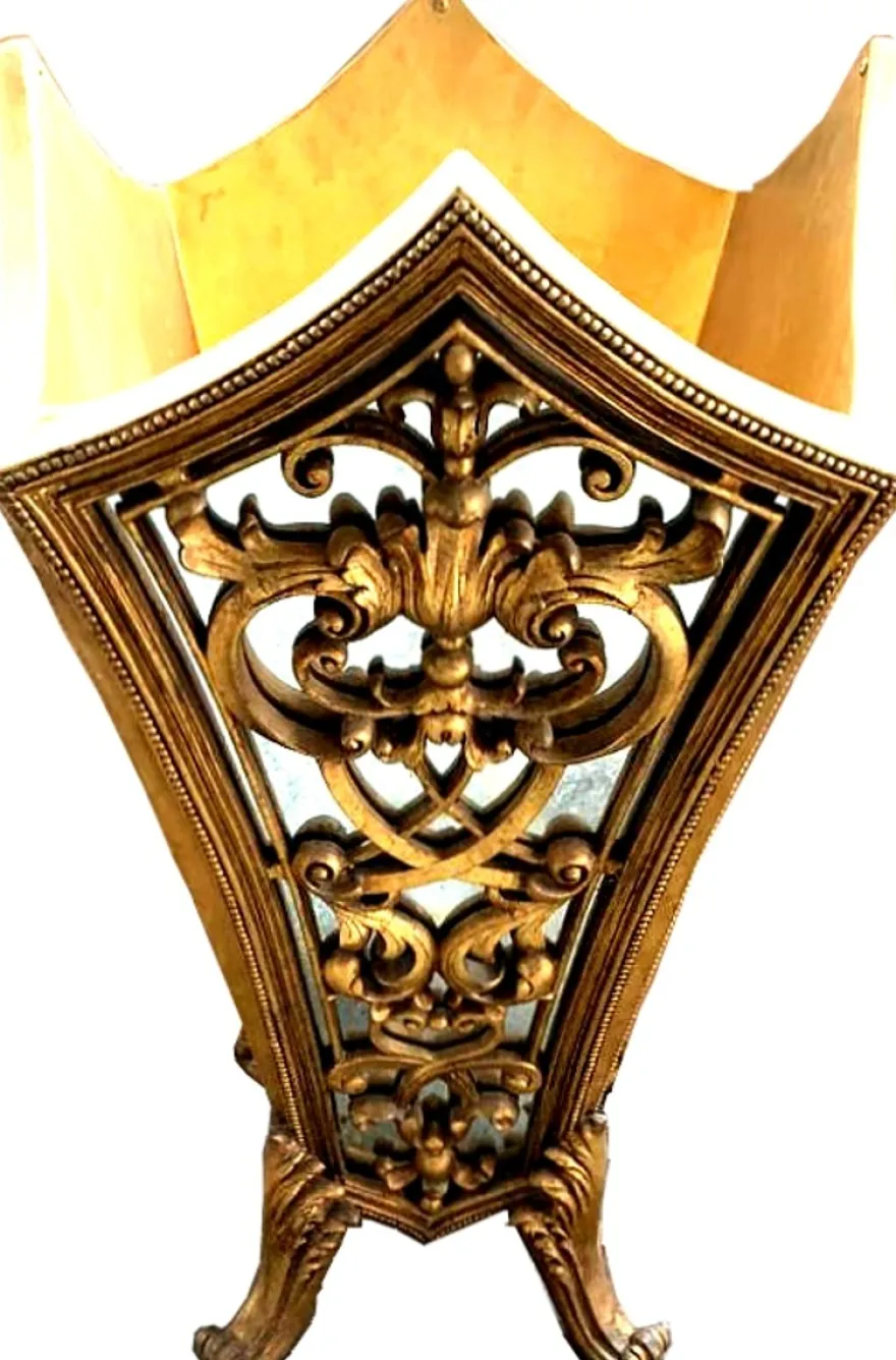 Massiver Casa Padrino Barock Luxus Schirmständer Gold mit Spiegelglas - Hotel Interior Luxus Kollektion - Limited Edition