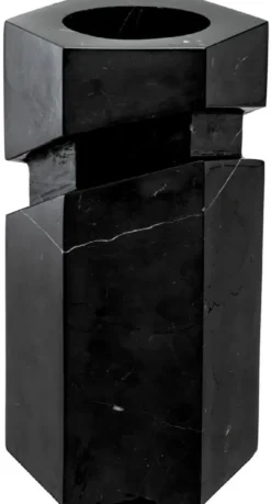Philipp Plein Luxus Designer Marmor Deko Objekt Schwarz / Gold H. 36 cm