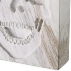 Philipp Plein Luxus Designer Marmor Skull Book Deko 18 x 24 x H. 5,5 cm Totenkopf Marmor Skulptur