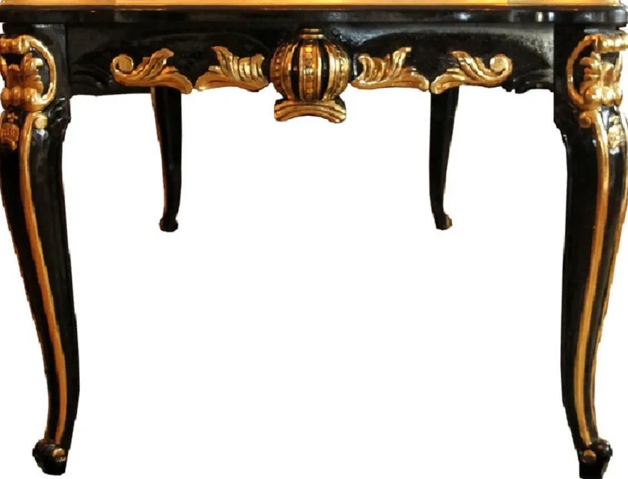 Pompöös by Casa Padrino Barock Luxus Esszimmer Set Grün / Schwarz / Gold - 1 Barock Esstisch mit Glasplatte und 6 Barock Esszimmerstühle designed by Harald Glööckler - Pompööse Barock Möbel