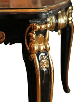 Pompöös by Casa Padrino Barock Luxus Esszimmer Set Grün / Schwarz / Gold - Pompööser Barock Esstisch mit Glasplatte und 6 Barock Esszimmerstühle designed by Harald Glööckler - Barock Möbel