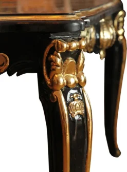 Pompöös by Casa Padrino Barock Luxus Esstisch mit Glasplatte Schwarz / Gold 200 x 100 cm - Pompööser Barock Esstisch designed by Harald Glööckler