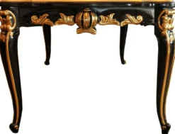Pompöös by Casa Padrino Barock Luxus Esstisch mit Glasplatte Schwarz / Gold 200 x 100 cm - Pompööser Barock Esstisch designed by Harald Glööckler