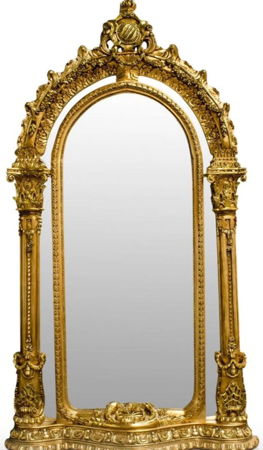 Pompöös by Casa Padrino Barock Standspiegel Gold 134 x H. 257 cm - Handgeschnitzt - Harald Glööckler Spiegel