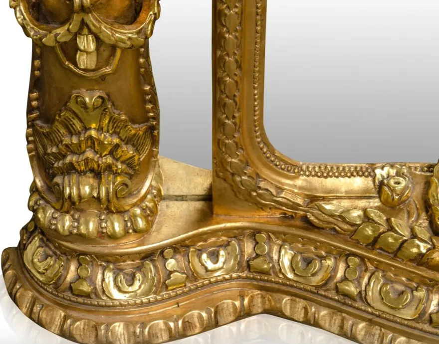 Pompöös by Casa Padrino Barock Standspiegel Gold 134 x H. 257 cm - Handgeschnitzt - Harald Glööckler Spiegel