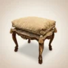 Pompöös by Casa Padrino Luxus Barock Sitzhocker mit Sitzkissen Beige Muster / Braun / Gold - Pompööser Barock Hocker designed by Harald Glööckler - Barock Möbel - Edel & Prunkvoll