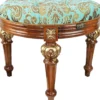 Pompöös by Casa Padrino Luxus Barock Sitzhocker Rund Türkis Muster / Braun Gold - Pompööser Barock Hocker designed by Harald Glööckler