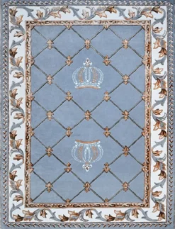 Pompöös by Casa Padrino Luxus Barock Teppich Krone von Harald Glööckler Blau - Verschiedene Größen