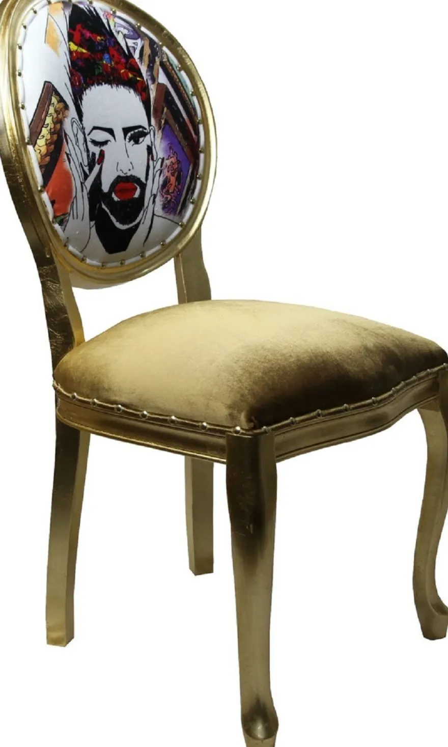 Pompöös by Casa Padrino Luxus Barock Esszimmerstühle Gold / Mehrfarbig 50 x 60 x H.104 cm - Pompööse Barock Stühle designed by Harald Glööckler - 6 Esszimmerstühle