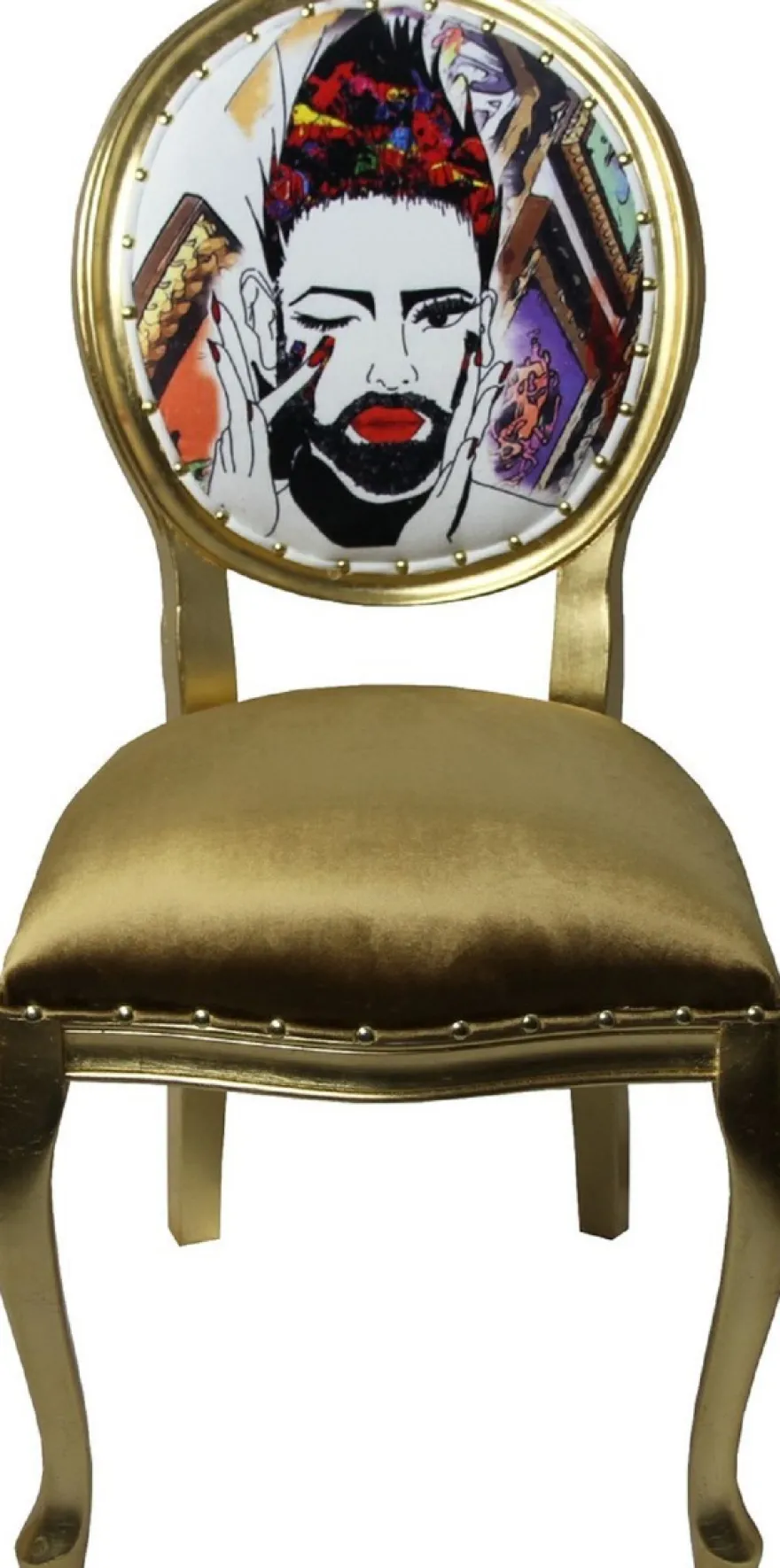 Pompöös by Casa Padrino Luxus Barock Esszimmerstühle Gold / Mehrfarbig 50 x 60 x H.104 cm - Pompööse Barock Stühle designed by Harald Glööckler - 6 Esszimmerstühle