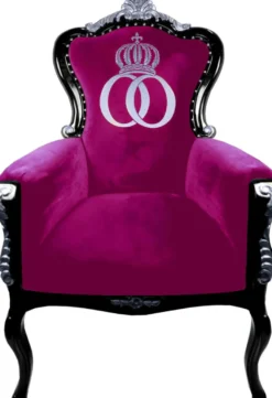Pompöös by Casa Padrino Luxus Barock Sessel Bergere Pink / Schwarz / Silber - Pompööser Barock Sessel designed by Harald Glööckler