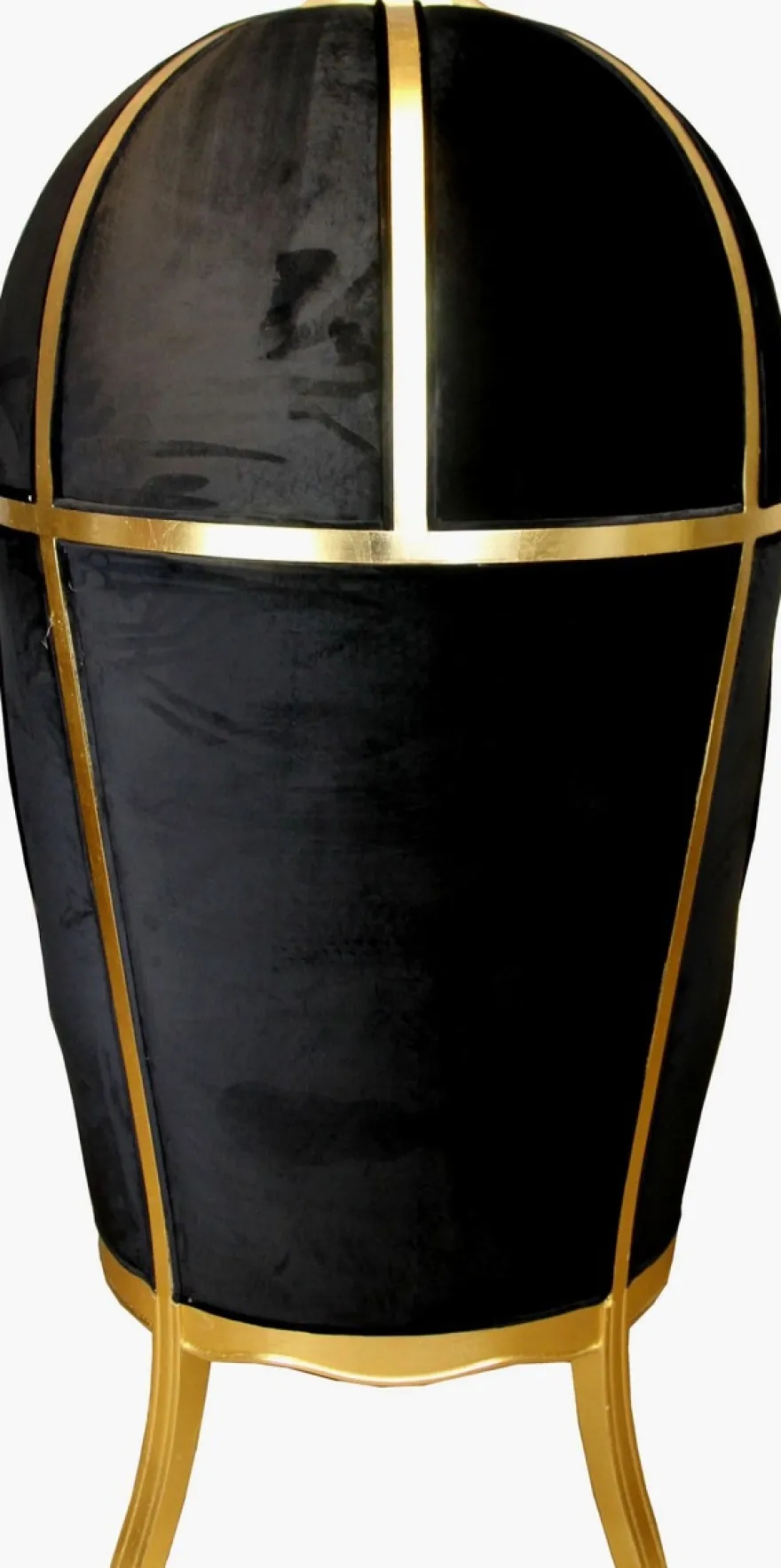 Pompöös by Casa Padrino Luxus Ballon Barock Sessel Bordeaux / Schwarz / Gold mit glitzernder Krone - Pompööser Barock Sessel designed by Harald Glööckler