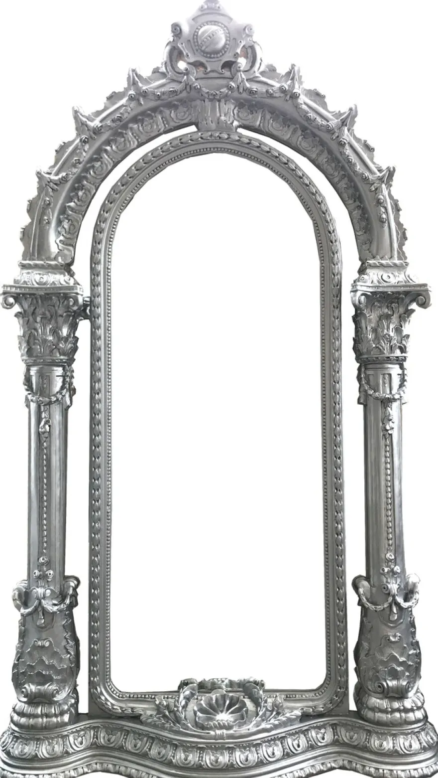 Pompöös by Casa Padrino Luxus Barock Spiegel Silber 134 x H. 257 cm - Handgeschnitzt - Harald Glööckler Spiegel