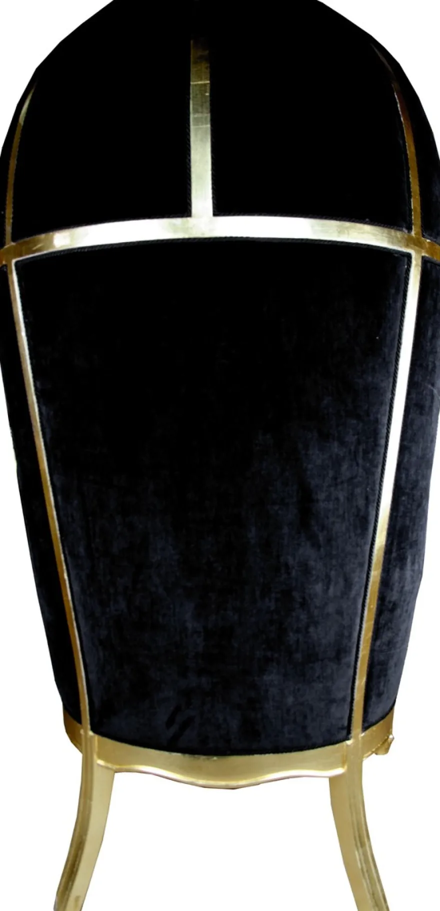 Pompöös by Casa Padrino Luxus Ballon Barock Sessel Schwarz / Gold mit glitzernder Krone - Pompööser Barock Sessel designed by Harald Glööckler
