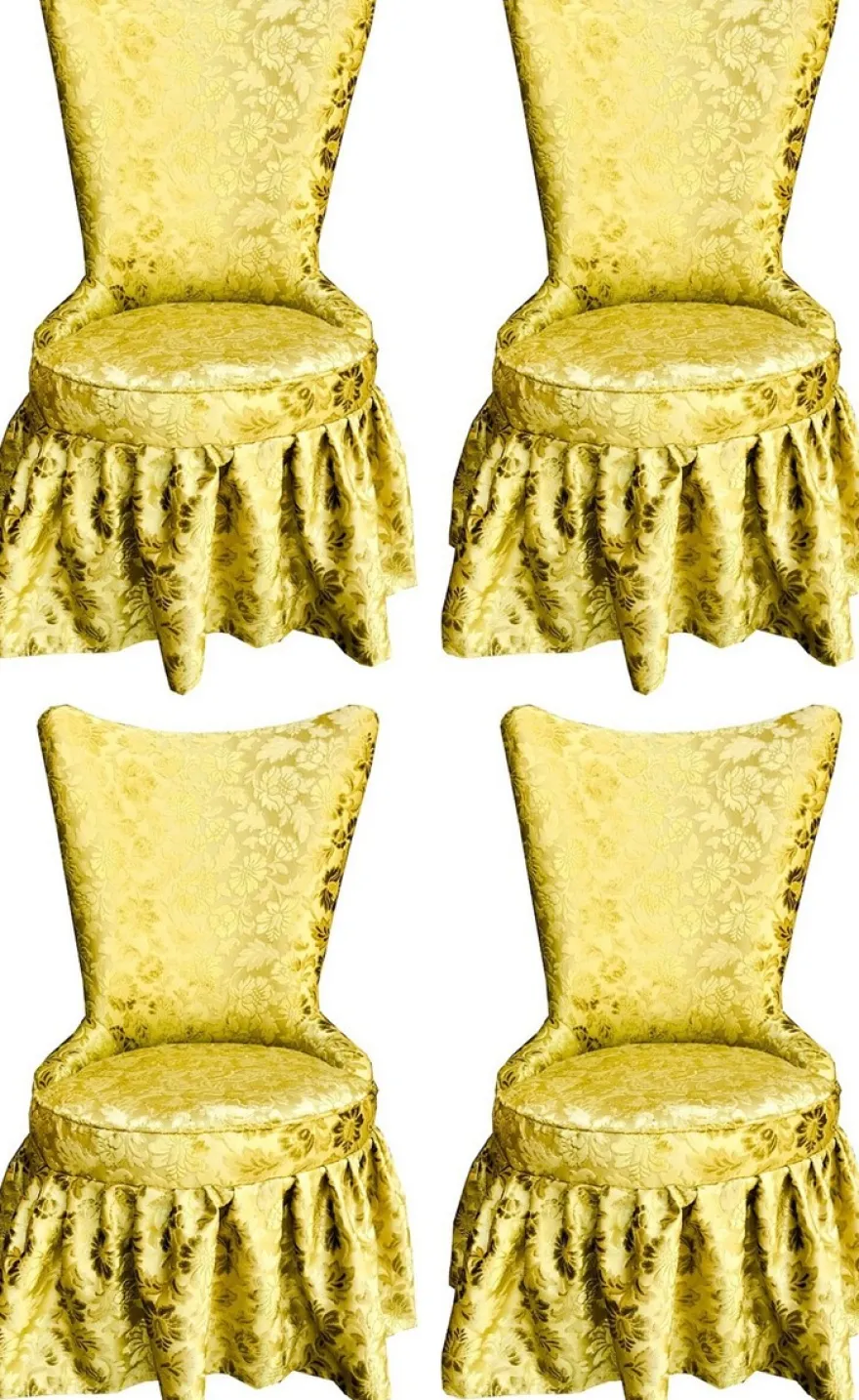 Pompöös by Casa Padrino Luxus Barock Schloss Esszimmerstühle Gold Bouquet Muster / Gold - Pompööse Barock Stühle designed by Harald Glööckler - 4 Esszimmerstühle - Barock Möbel