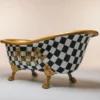 Pompöös by Casa Padrino Luxus Badewanne Deluxe freistehend von Harald Glööckler Schwarz / Gold / Gold 1695mm mit goldfarbenen Löwenfüssen