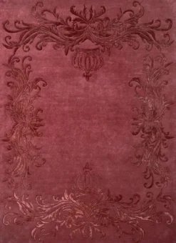Pompöös by Casa Padrino Luxus Barock Teppich Krone von Harald Glööckler Bordeauxrot - Verschiedene Größen