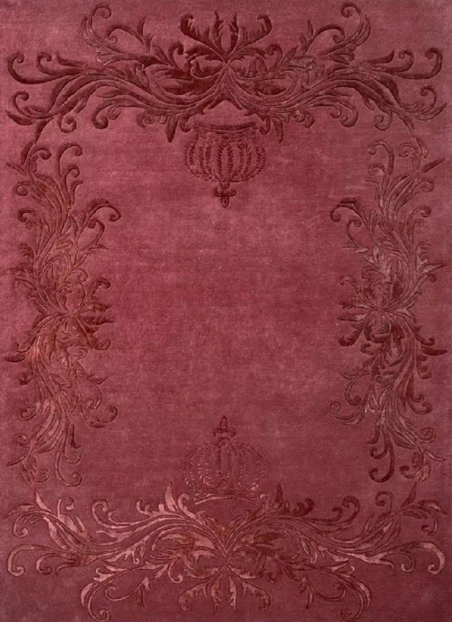 Pompöös by Casa Padrino Luxus Barock Teppich Krone von Harald Glööckler Bordeauxrot - Verschiedene Größen
