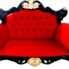 Pompöös by Casa Padrino Luxus Barock 2er Sofa Rot Muster / Schwarz / Gold - Pompööses Barock Sofa designed by Harald Glööckler
