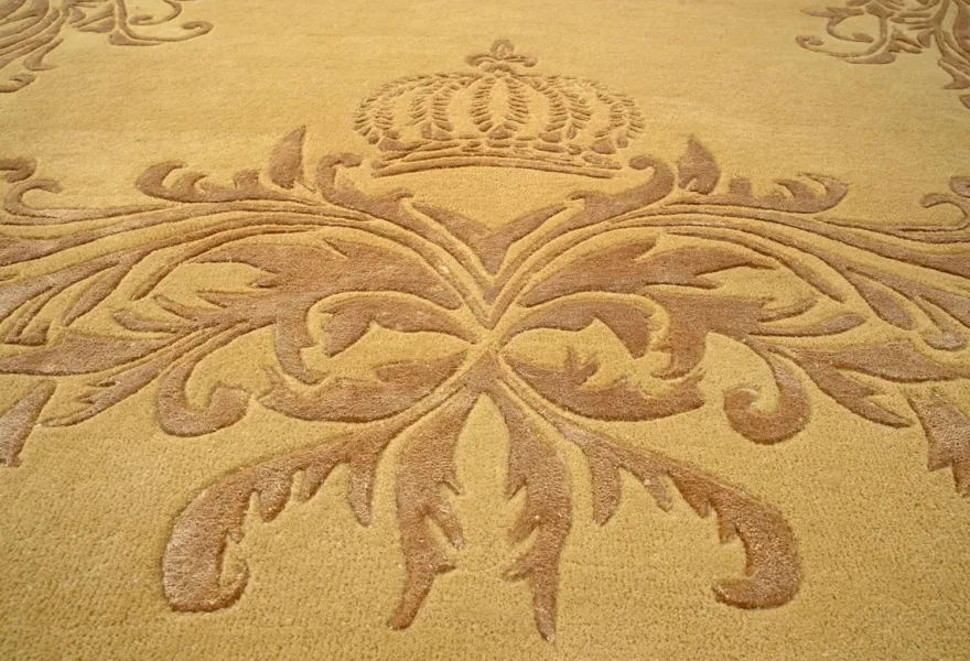 Pompöös by Casa Padrino Luxus Barock Teppich Krone von Harald Glööckler Gold - Verschiedene Größen