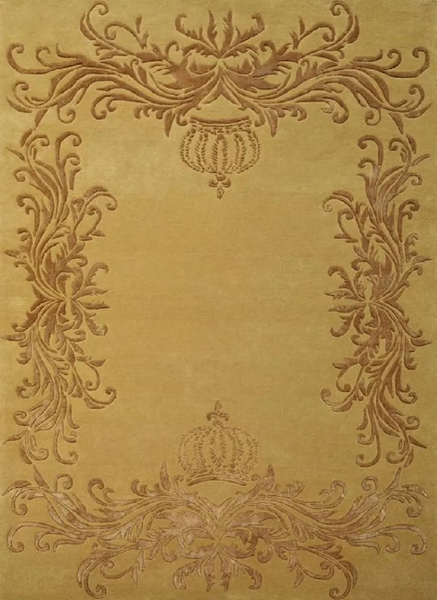 Pompöös by Casa Padrino Luxus Barock Teppich Krone von Harald Glööckler Gold - Verschiedene Größen
