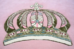 Pompöös by Casa Padrino Luxus Barock Teppich Krone von Harald Glööckler Rosa - Verschiedene Größen