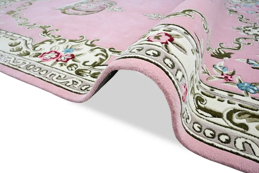 Pompöös by Casa Padrino Luxus Barock Teppich Krone von Harald Glööckler Rosa - Verschiedene Größen