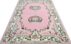 Pompöös by Casa Padrino Luxus Barock Teppich Krone von Harald Glööckler Rosa - Verschiedene Größen