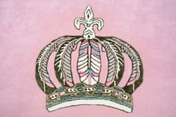 Pompöös by Casa Padrino Luxus Barock Teppich Krone von Harald Glööckler Rosa 200 x 300 cm
