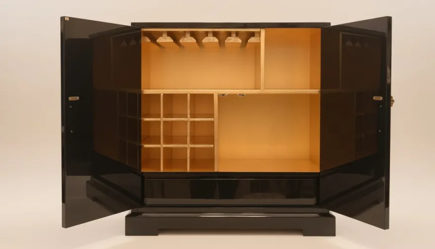 Pompöös by Casa Padrino Luxus Barock Barschrank Schwarz / Gold - Pompööser Barock Weinschrank designed by Harald Glööckler - Barock Bar Möbel - Edel & Prunkvoll