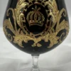 Pompöös by Casa Padrino Luxus Cognac Glas mit 24 Karat Vergoldung Schwarz / Gold Ø 9 x H. 14,5 cm - Pompööses Brandy Glas designed by Harald Glööckler