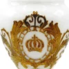 Pompöös by Casa Padrino Luxus Pokal Vase mit 24 Karat Vergoldung Weiß / Gold Ø 14 x H. 30,5 cm - Pompööse Blumenvase designed by Harald Glööckler