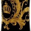 Pompöös by Casa Padrino Luxus Wasserglas Set Schwarz / Gold Ø 8 x H. 13 cm - Wassergläser mit 24 Karat Vergoldung - Pompööse Gläser designed by Harald Glööckler