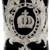 Pompöös by Casa Padrino Luxus Wasserglas Set Schwarz / Silber Ø 8 x H. 13 cm - Wassergläser mit edler Platin Beschichtung - Pompööse Gläser designed by Harald Glööckler