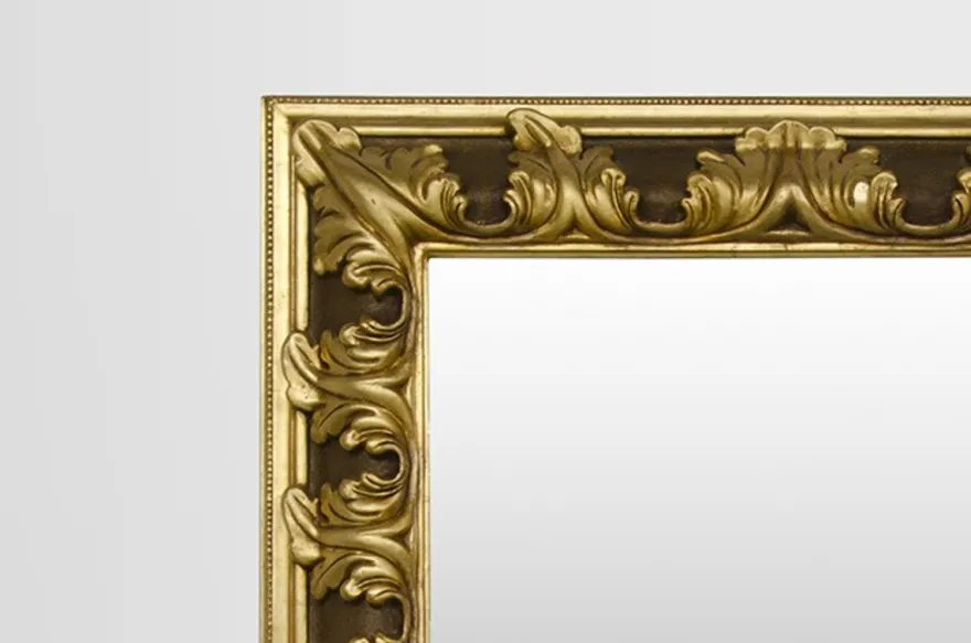 Pompöser Barock Spiegel Rechteckig Gold 157 x 124 cm