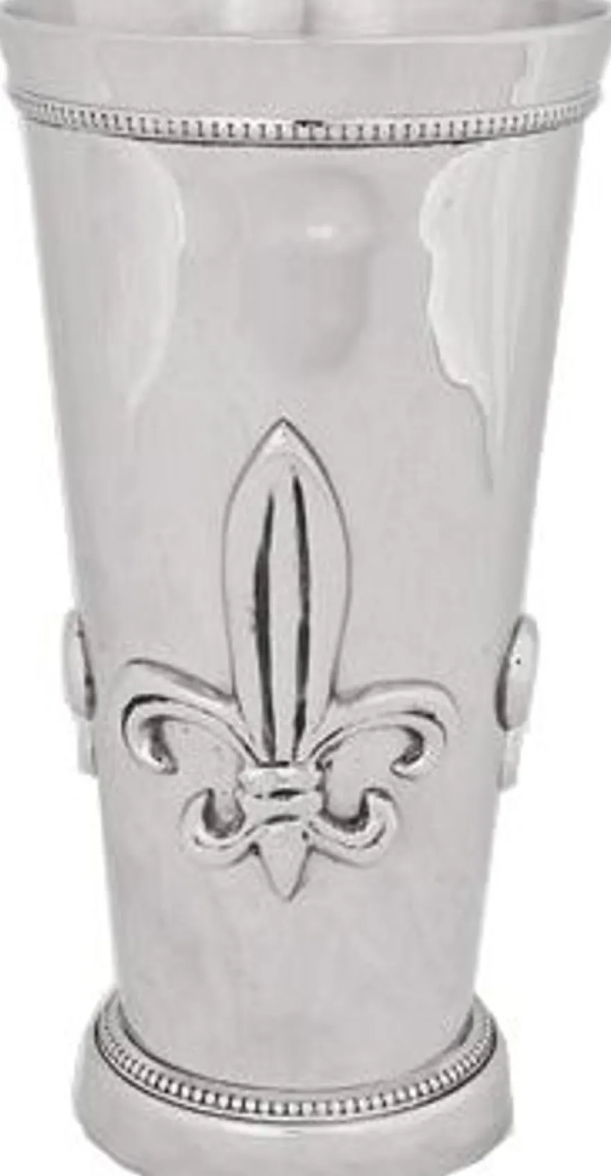 Prunkvoller Barock Becher Messing vernickelt mit Lilien Motiv von Casa Padrino