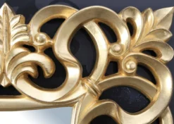 Prunkvoller Barock Wandspiegel 76 x 76 cm Gold - Goldener Spiegel quadratisch Barock Wandspiegel Gold Antik, Höhe 76 cm, Breite 76 cm, Edel & Prunkvoll