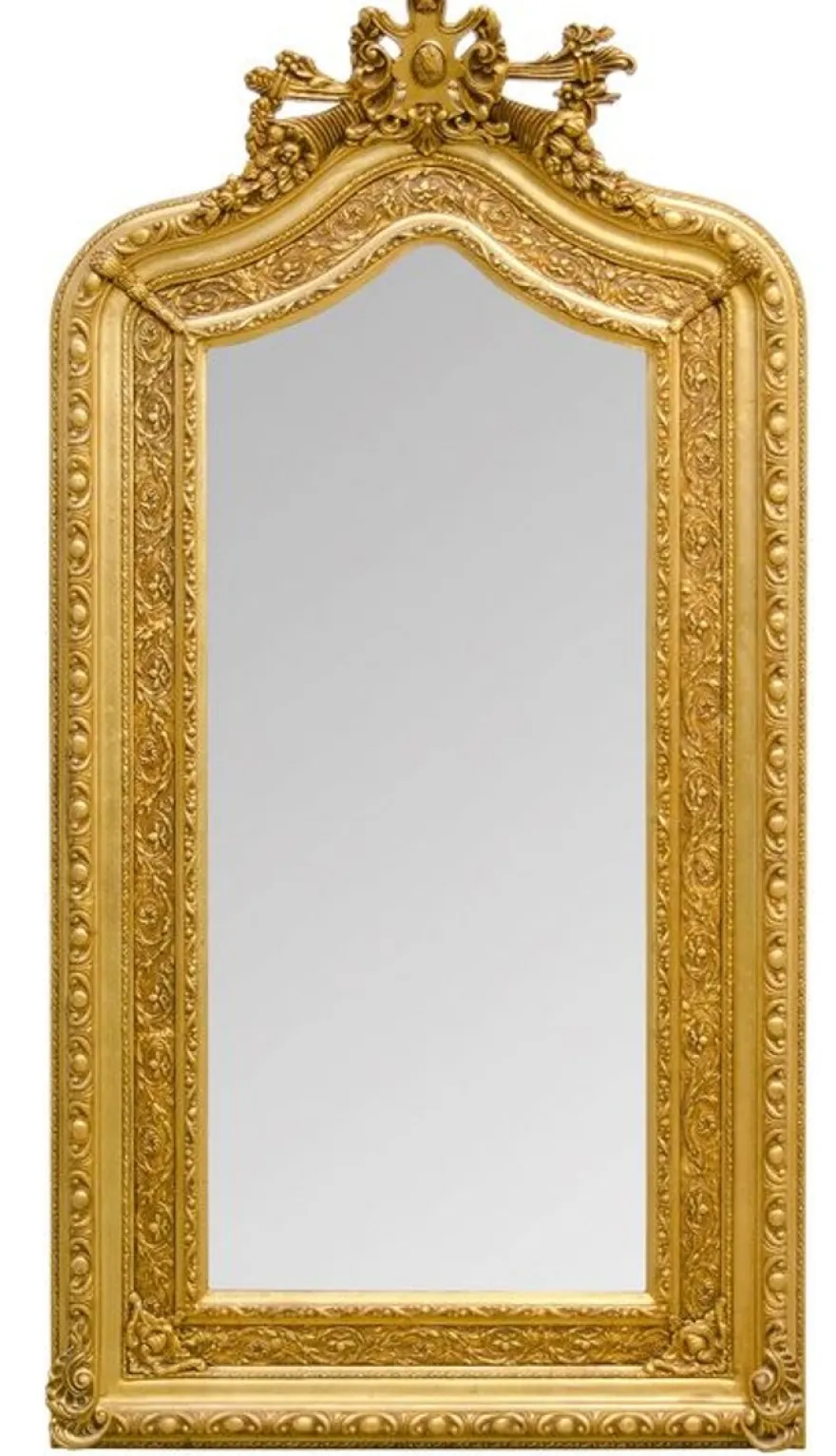 Prunkvoller Casa Padrino Barock Wandspiegel 108 x H. 207 cm - Barock Spiegel
