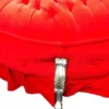 Riesiger Barock Rundhocker Hocker Rot / Silber