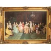 Riesiges Handgemaltes Barock Öl Gemälde Konzert im Ballsaal Gold Prunk Rahmen 225 x 165 x 10 cm - Massives Material